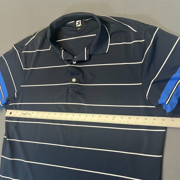 Footjoy Men's XL Multicolor Striped Short Sleeve Golf Polo Shirt Two Tone Logo - Picture 4 of 7